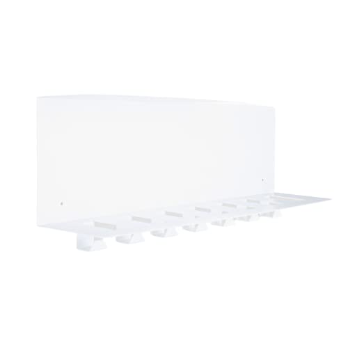 Gorillz Plenck Garderobenleiste mit Ablage weiß (70 x 25 x 15,5 cm ) I elegante Hakenleiste aus robustem Stahl mit 7 Garderobenhaken I Platzsparende Garderobe in schlichtem Design