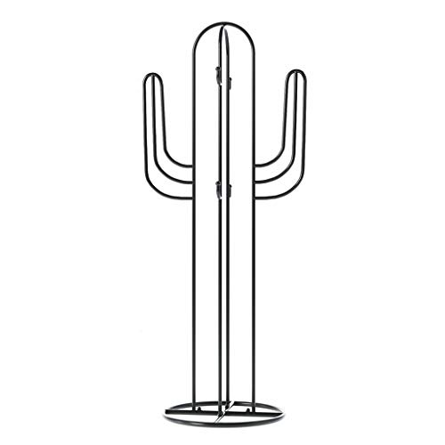 MEING Garderobenständer für Flur Nordic Cactus Coat Rack Büro-Multifunktions-Schl afzimmer-Bodenaufhänger Kreativer vertikaler Aufhänger Garderobe (Color : Black)